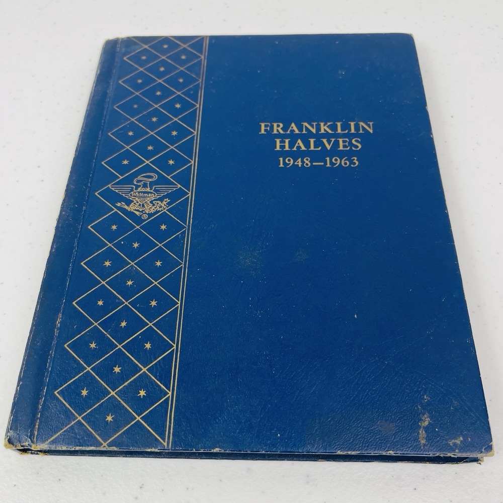 Whitman Franklin Half Dollars 1948 1963 Album‎ 3 Pages 9425 Coin Folder Vintage
